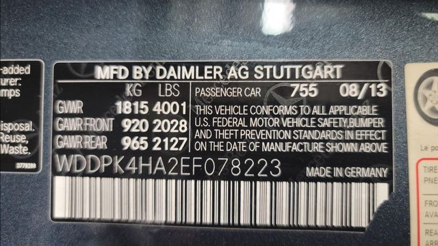 2014 MERCEDES-BENZ SLK-CLASS SLK 250 WDDPK4HA2EF078223
