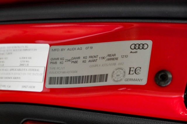 2019 AUDI S5 PRESTIGE WAUC4CF58KA074346