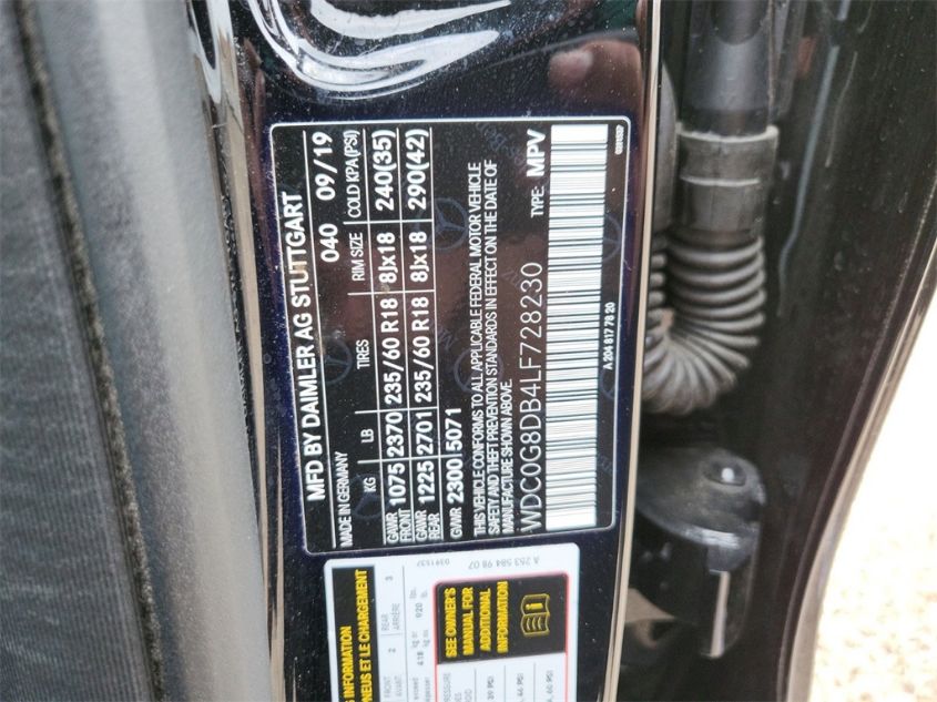 2020 MERCEDES-BENZ GLC 300 WDC0G8DB4LF728230