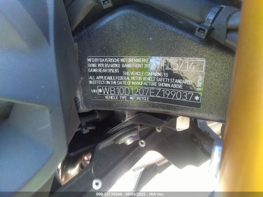 2014 BMW S 1000 R WB10D1207EZ199037