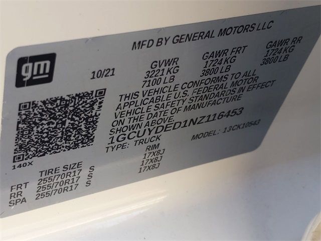 2022 CHEVROLET SILVERADO LTD K1500 LT 1GCUYDED1NZ116453