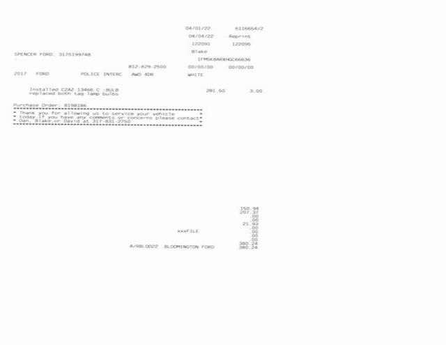 2017 FORD POLICE INTERCEPTOR 1FM5K8ARXHGC66636