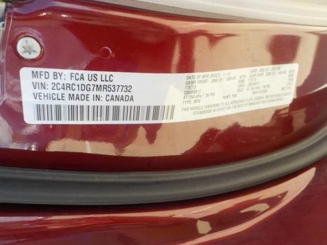 2021 CHRYSLER VOYAGER LXI 2C4RC1DG7MR537732