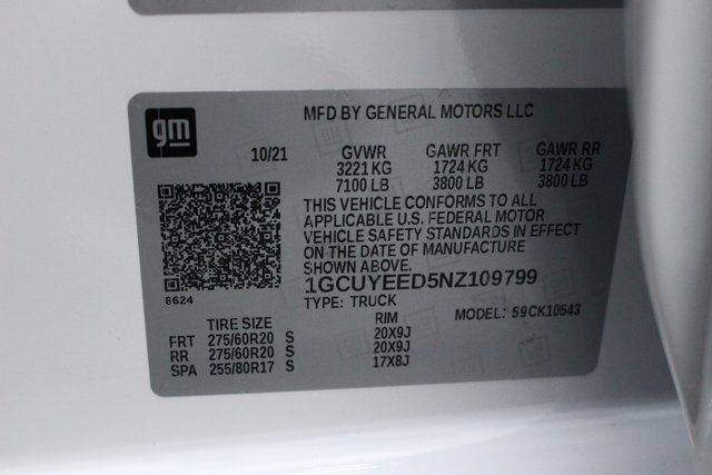 2022 CHEVROLET SILVERADO LTD K1500 RST 1GCUYEED5NZ109799