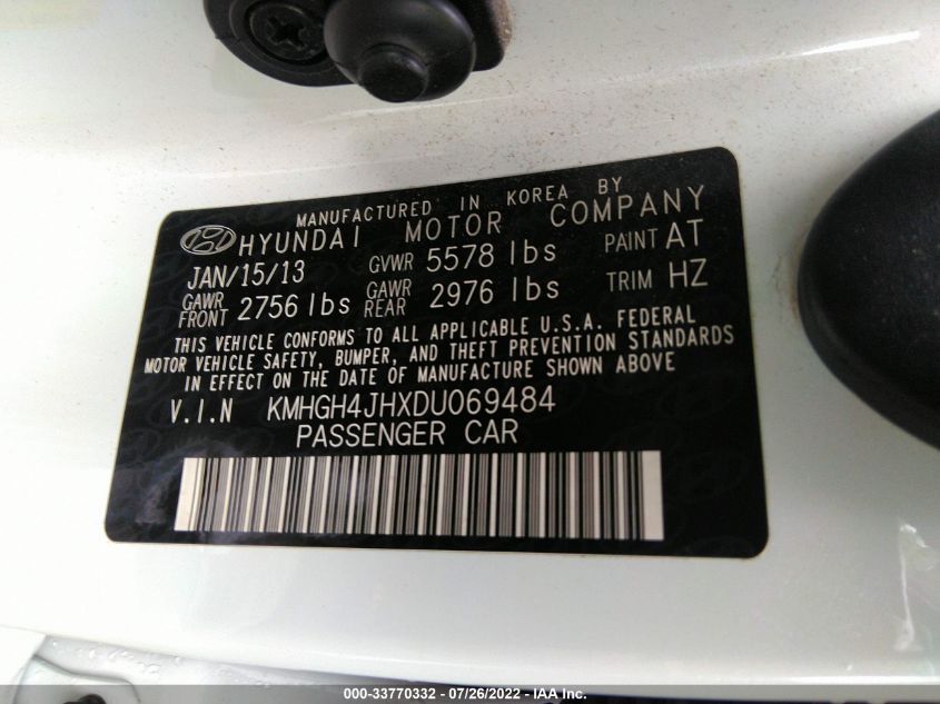 2013 HYUNDAI EQUUS SIGNATURE KMHGH4JHXDU069484