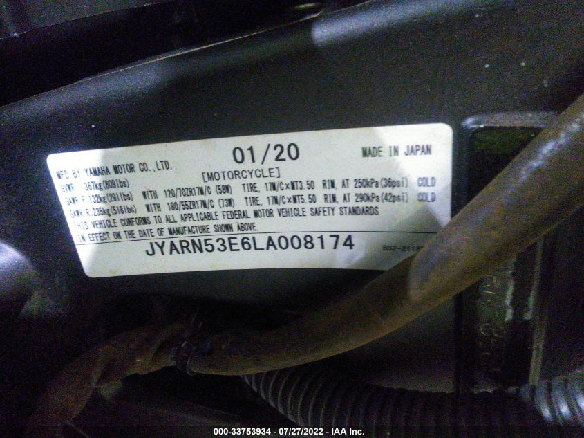 2020 YAMAHA MT09 JYARN53E6LA008174