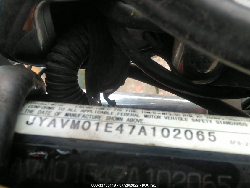 2007 YAMAHA XVS650 JYAVM01E47A102965