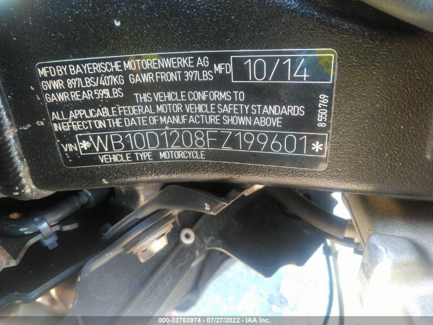 2015 BMW S 1000 R WB10D1208FZ199601