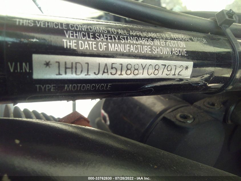 2008 HARLEY-DAVIDSON FXSTB 1HD1JA5188Y087912