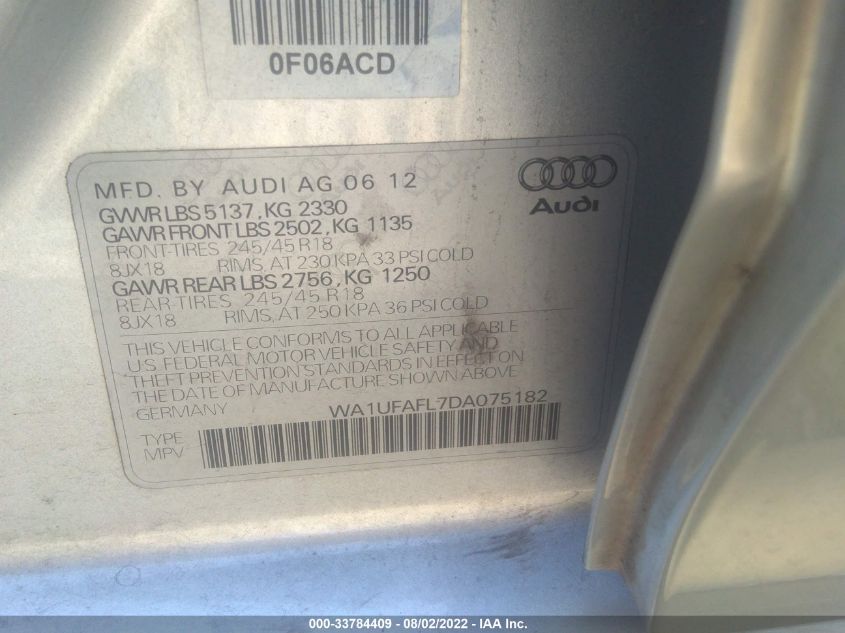 2013 AUDI ALLROAD PREMIUM PLUS WA1UFAFL7DA075182