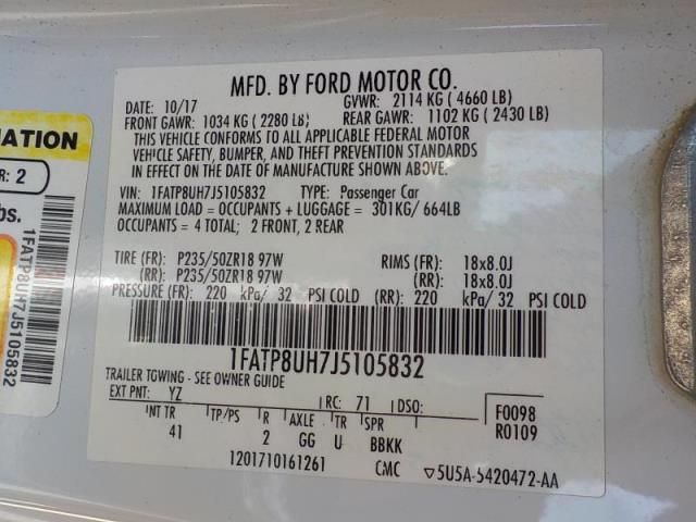 VIN 1FATP8UH7J5105832 2018 FORD MUSTANG no.6