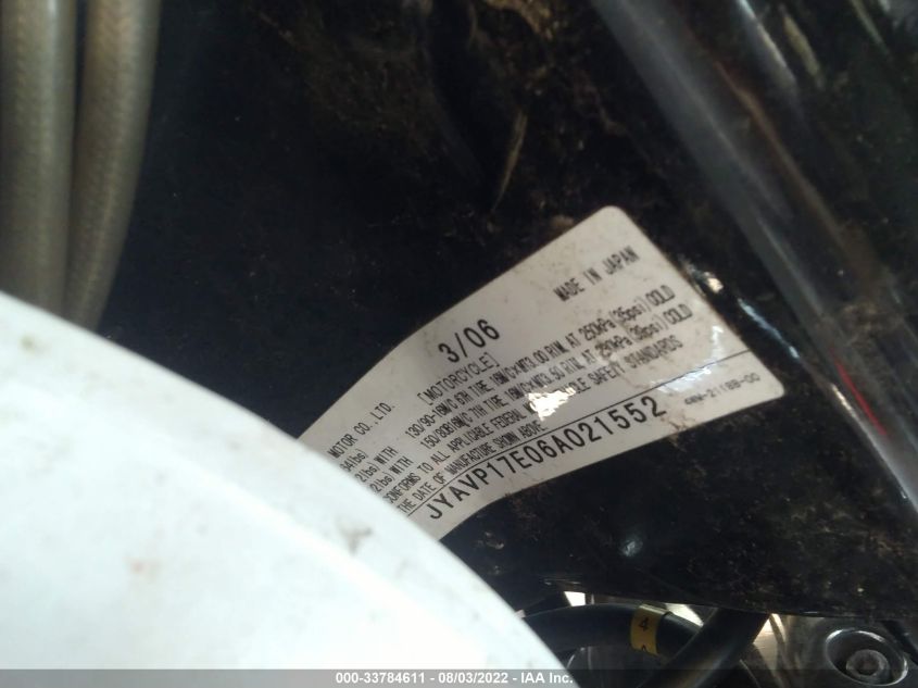 2006 YAMAHA XV1700 A JYAVP17E06A021552