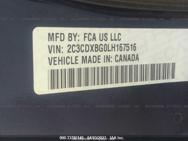 2020 DODGE CHARGER SXT 2C3CDXBG0LH167516