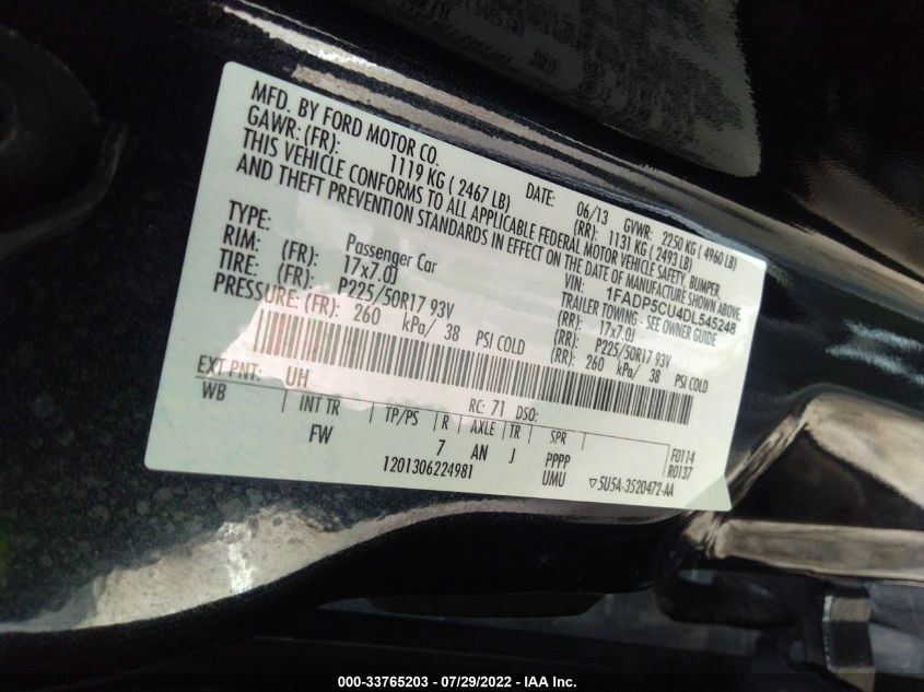 2013 FORD C-MAX ENERGI SEL 1FADP5CU4DL545248