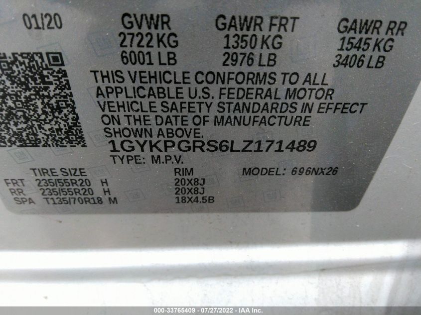 2020 CADILLAC XT6 AWD SPORT 1GYKPGRS6LZ171489