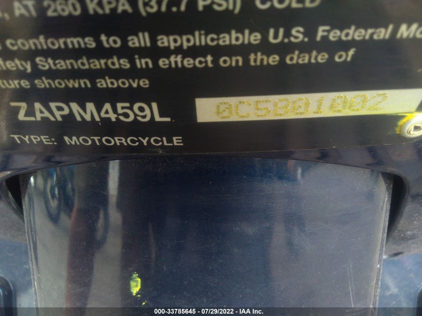 2012 VESPA GTS 300 SUPER ZAPM459L0C5801002