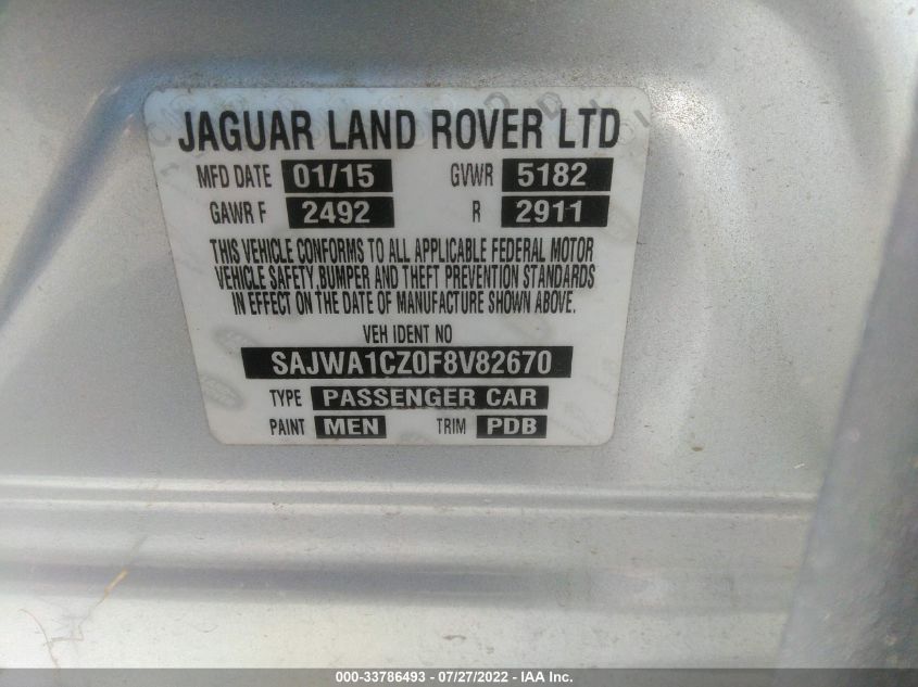 2015 JAGUAR XJ SAJWA1CZ0F8V82670