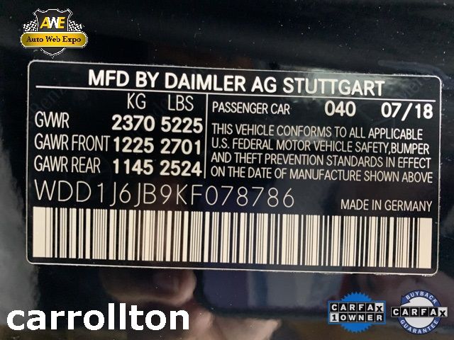 2019 MERCEDES-BENZ E 450 4MATIC WDD1J6JB9KF078786