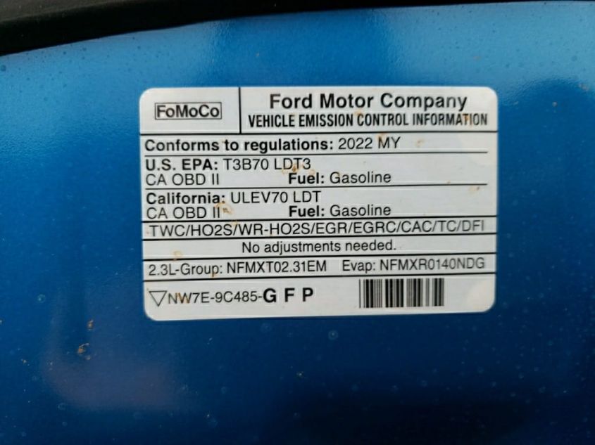 2022 FORD BRONCO BASE/BIG BEND 1FMEE5DH5NLB22620