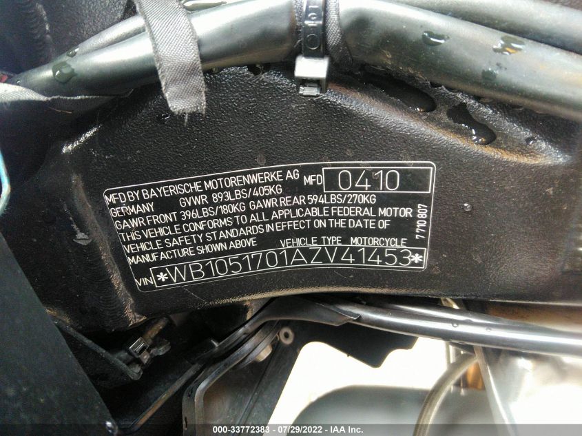 2010 BMW S 1000 RR WB1051701AZV41453