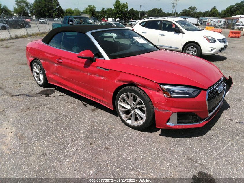 2022 AUDI A5 CABRIOLET PREMIUM WAU2AGF51NN006009