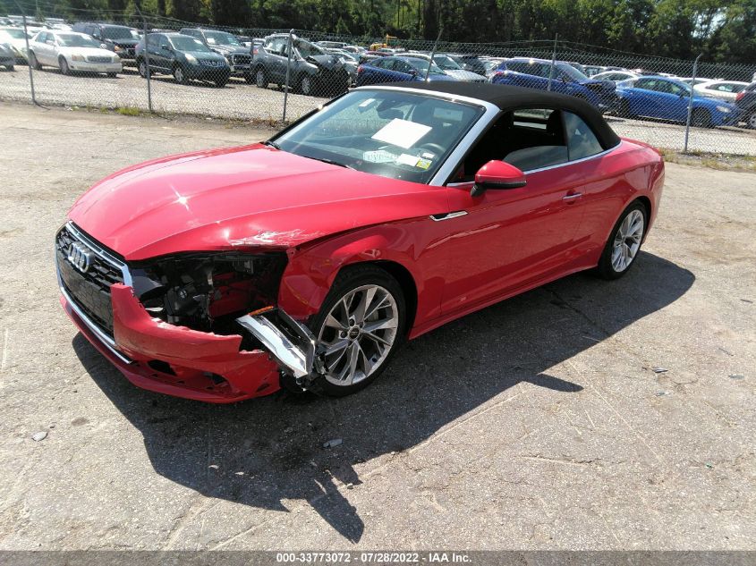 2022 AUDI A5 CABRIOLET PREMIUM WAU2AGF51NN006009