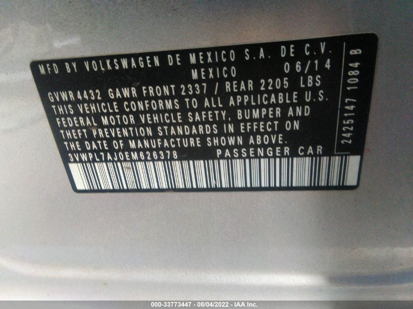 2014 VOLKSWAGEN JETTA SPORTWAGEN TDI 3VWPL7AJ0EM626378