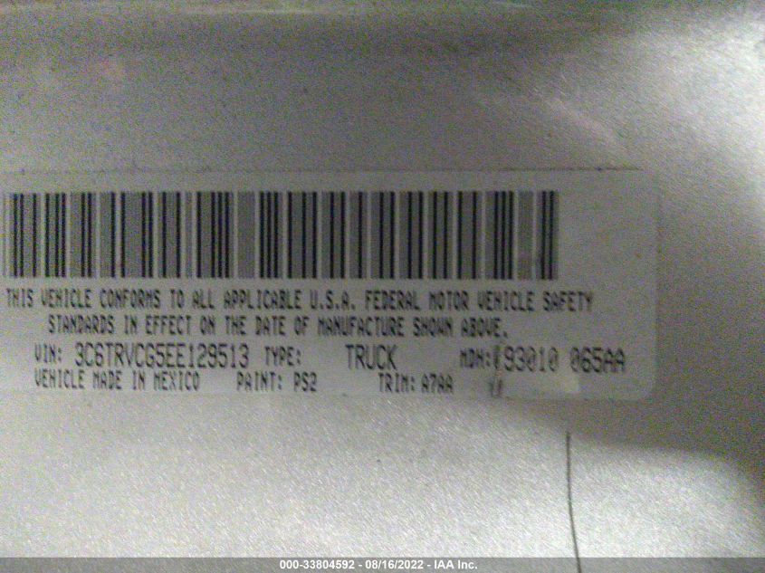 2014 RAM PROMASTER 3C6TRVCG5EE129513