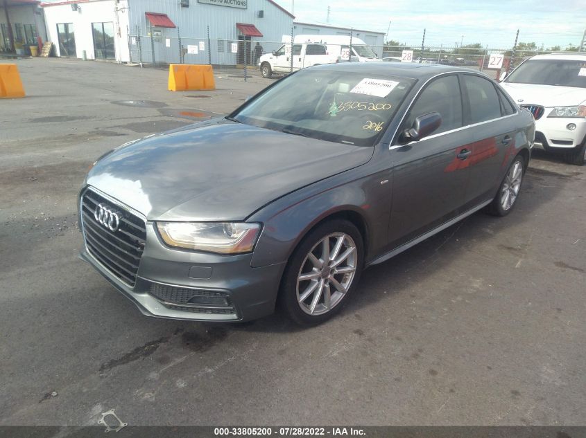 2016 AUDI A4 PREMIUM WAUAFAFLXGN013696