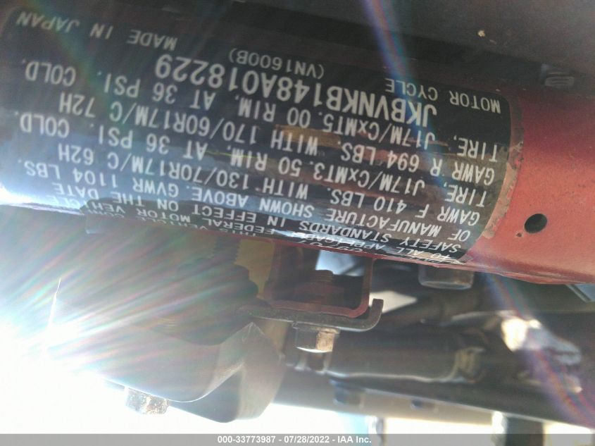 2008 KAWASAKI VN1600 B JKBVNKB148A018229