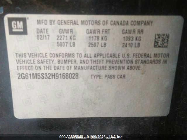 2017 CADILLAC XTS LUXURY 2G61M5S32H9168028