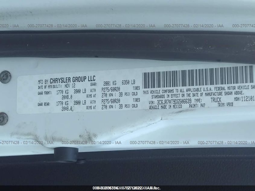 2013 RAM 1500 EXPRESS 3C6JR7AT9DG506639