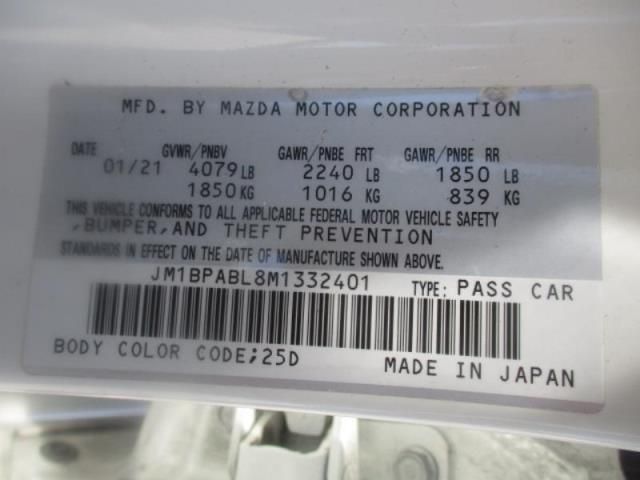 2021 MAZDA MAZDA3 SEDAN SELECT JM1BPABL8M1332401