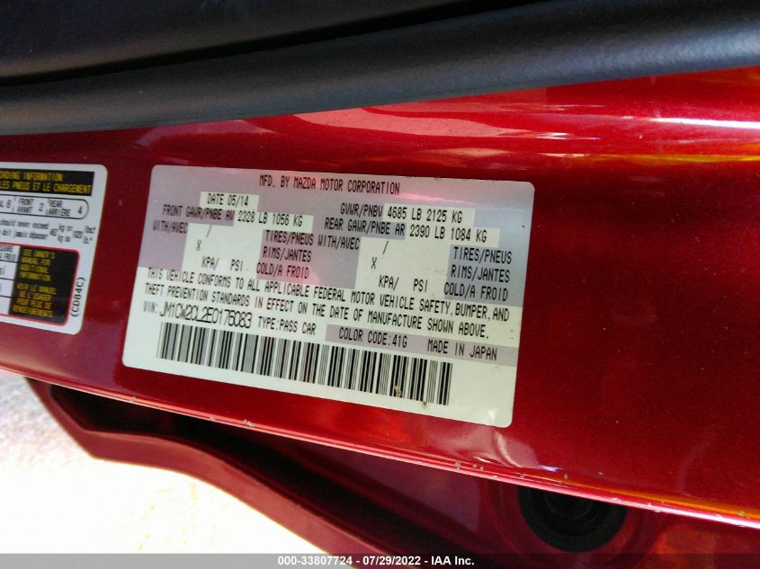 2014 MAZDA MAZDA5 TOURING JM1CW2CL2E0176083