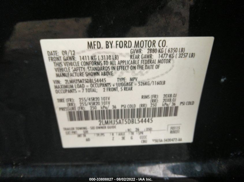 2013 LINCOLN MKT ECOBOOST 2LMHJ5AT5DBL54445