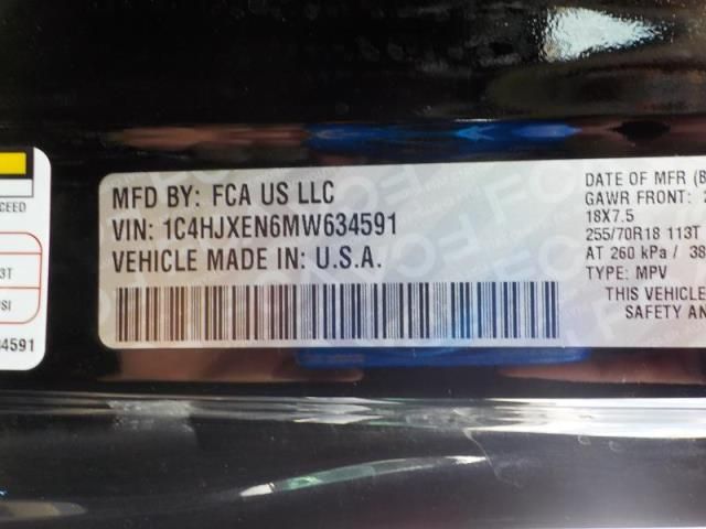 2021 JEEP WRANGLER UNLIMITED SAHARA 1C4HJXEN6MW634591