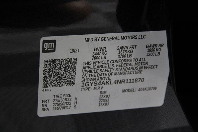 2022 CADILLAC ESCALADE LUXURY 1GYS4AKL4NR111870