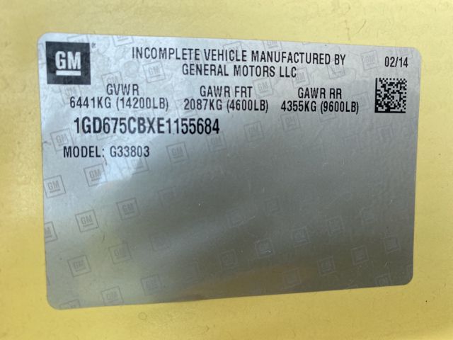 2014 GMC SAVANA COMMERCIAL CUTAWAY 1GD675CBXE1155684