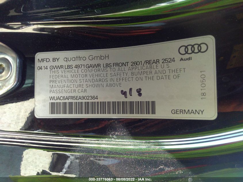 2014 AUDI RS 5 WUAC6AFR5EA902364