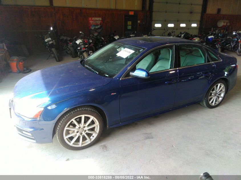 2014 AUDI A4 PREMIUM PLUS WAUFFAFL0EN011135