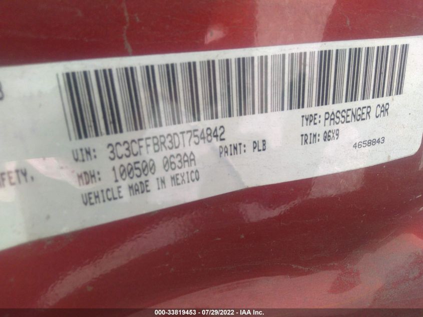 2013 FIAT 500 SPORT CATTIVA 3C3CFFBR3DT754842