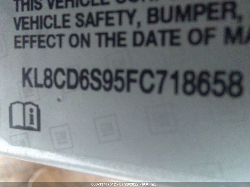 2015 CHEVROLET SPARK VIN: KL8CD6S95FC718658