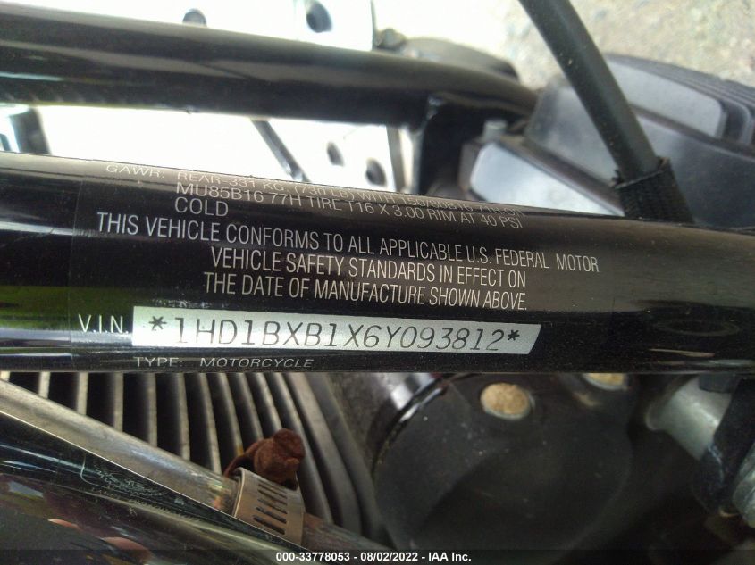 2006 HARLEY-DAVIDSON FLSTFI 1HD1BXB1X6Y093812
