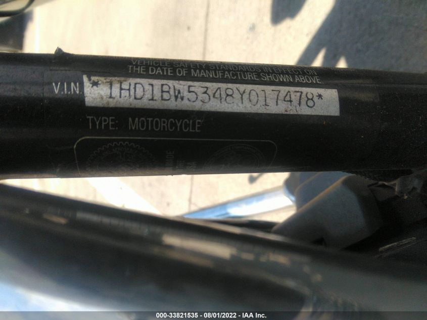 2008 HARLEY-DAVIDSON FLSTC 1HD1BW5348Y017478