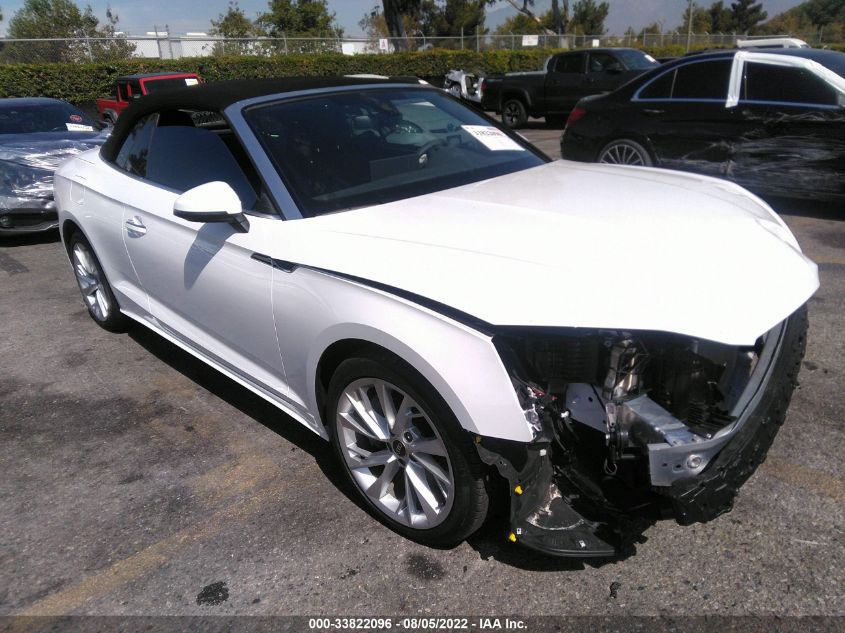 2022 AUDI A5 CABRIOLET PREMIUM PLUS WAUWAGF53NN005512