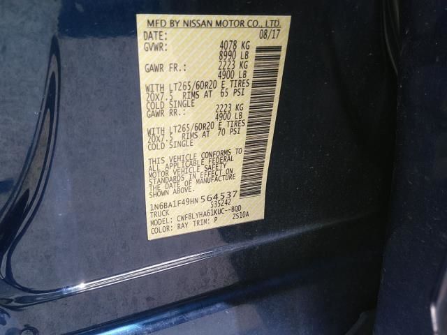 2017 NISSAN TITAN XD PLATINUM RESERVE 1N6BA1F49HN564537