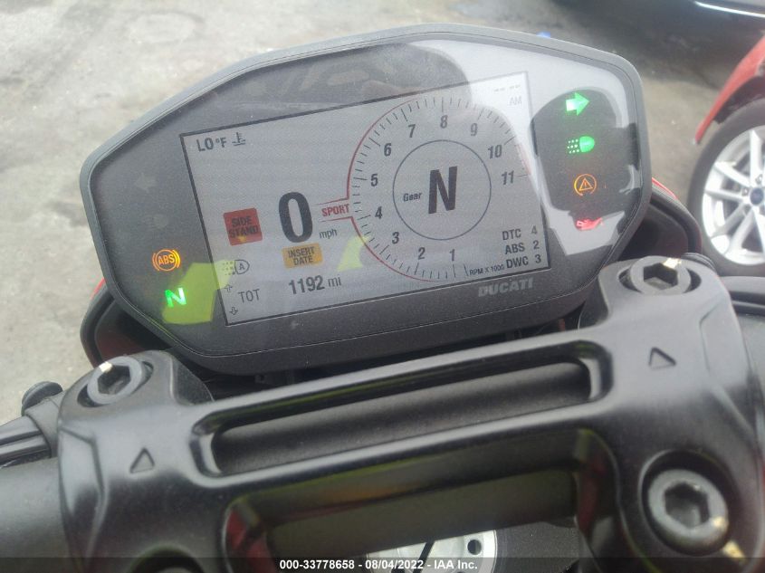 2019 DUCATI HYPERMOTARD 950/950 SP ZDMBAJDT7KB002372