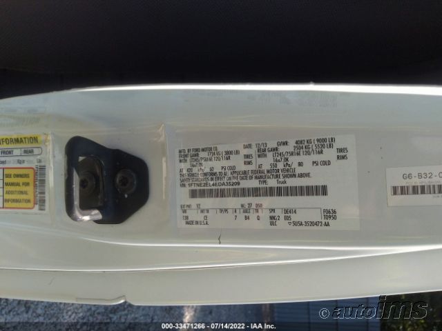 2014 FORD ECONOLINE CARGO VAN COMMERCIAL/RECREATIONAL 1FTNE2EL4EDA35209