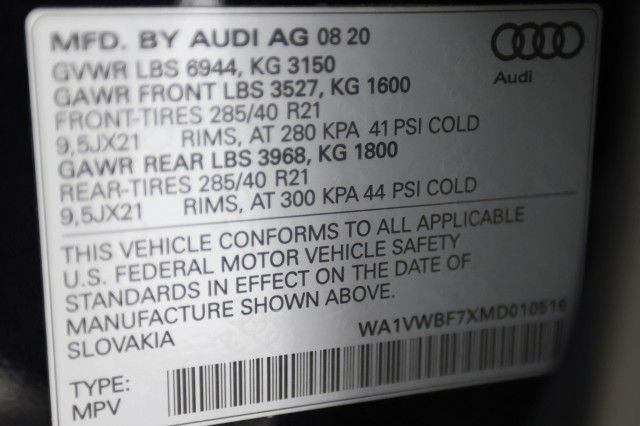 2021 AUDI SQ7 PRESTIGE WA1VWBF7XMD010516
