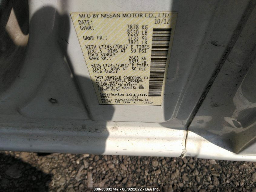 2013 NISSAN NV SV 1N6BF0KM8DN101106